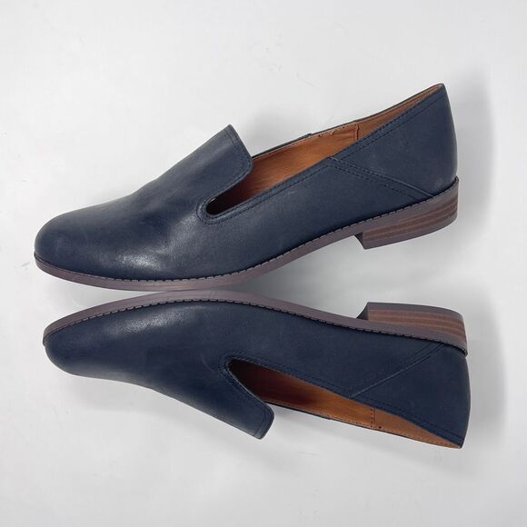 Lucky Brand Elafina Black Leather Classic Low Heel Slip On Loafers Size 10 - Picture 2 of 9